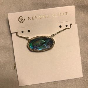 Delaney abalone shell necklace euc gold setting